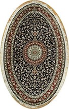 Unique 5x8 Handmade Silk Oval Rug   Persian Design - $1,886.50