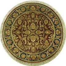 Elegant 4&#39; Round Rug New Handmade Jaipur Burgundy - £195.05 GBP