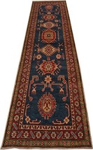 Kazak Runner 2' 6 x 10' Ancient Elements Of The Decorative Art Rug BLUE - £426.31 GBP