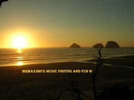 Digital Image Photograph Sun Setting Oregon Coast - £0.69 GBP