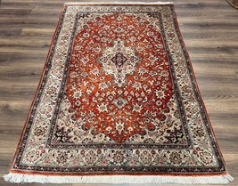 Authentic Silk on Silk Oriental Rug Floral Medallion Semi Antique High KPSI Wow - £5,544.00 GBP