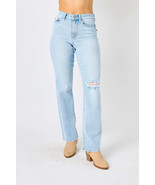 Judy Blue Full Size High Waist Distressed Straight Jeans - $92.08 CAD
