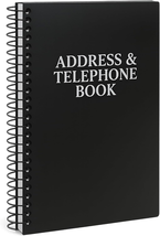 Address Telephone Book, 8X5-Inch, Black, Spiral-Bound, 384 Contacts, Org... - $8.74