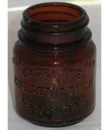 Vtg Vaseline Amber Brown Glass Bottle Jar Apothecary Prop Vase Barn Dig ... - £6.96 GBP
