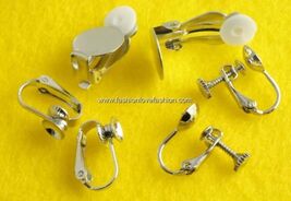 4 Pairs Silver Clip On Ball,Screw Back Earring Findings - €5,14 EUR