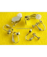 4 Pairs Silver Clip On Ball,Screw Back Earring Findings - $8.34 CAD