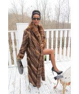 New Full length Swing Designer Mink &amp;Genuine Russian Sable fur Coat M-L ... - £7,913.61 GBP