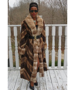 NEW designer full length female pelts Mink&amp; Sable Stone marten fur Coat ... - £5,935.21 GBP