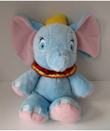Disney 13&quot; Blue &amp; Pink Baby Dumbo Elephant Red Ruffle Collar w/ Yellow T... - $33.44 CAD