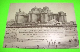 Traymore Hotel 1928 Atlantic City NJ Post Card PA Coal Merchants Convention - £16.31 GBP