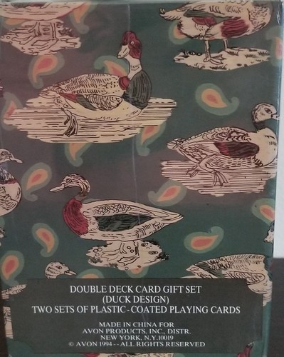 1994 Avon ~ Two (2) Deck Card Gift Set ~ Matching Storage Box ~ Duck Design Item image 3