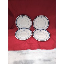 US Navy Fouled Anchor Caribe Saucers, Set Of 4, Vintage China, 6.25&quot; Dia... - $31.68