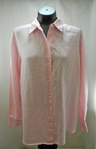 Liz Claiborne Liz Sport Pink Linen Long Sleeve Shirt - Women&#39;s M - £18.90 GBP