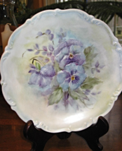 Tirschenreuth- Bavarian Handpainted/Signed Porcelain Plate-Pansies-7.5&quot; - £9.43 GBP