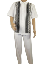 Men Silversilk 2pc Walking Leisure Matching Suit Italian Woven Knits 71003 White - £119.87 GBP