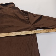 Vintage LeeMar Women's Brown Qiana Nylon 1/4 Buttons Collar Blouse Chest 37" image 5