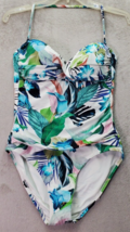 La Blanca Swimsuit Womens Size 6 Multi Hawaiian Ruched Built In Bra Halter Strap - £14.41 GBP
