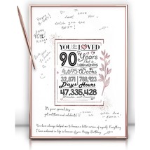 Framed Rose Gold 90Th Birthday Decorations Sign Poster For Girl - 90 Birthday Gi - £39.95 GBP