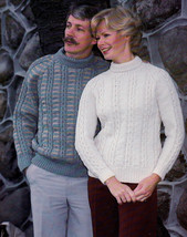 Family Knits Double Beehive 436 Fair Isle Cables Cardigan Pullover Coats Jacket  - £3.98 GBP