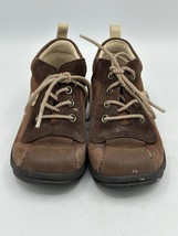 Ecco Toddler Shoes Sz 22 6t US Brown Leather Walking Boys Baby Tie Sneakers - £11.62 GBP