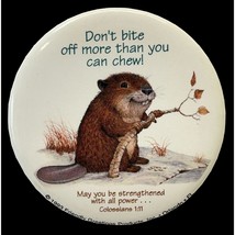 Beaver Fridge Magnet Don&#39;t Bite off More Than You Can Chew 1993 Colossia... - £11.71 GBP