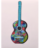 Modern Original abstract Guitar painting colorful romantic blue red wall... - $299.00