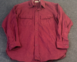 LL Bean Vintage Chamois Cloth Deep Wine Long Sleeve Shirt #1611 Mens Siz... - $24.69