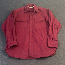 LL Bean Vintage Chamois Cloth Deep Wine Long Sleeve Shirt #1611 Mens Siz... - $24.69