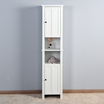 Bathroom Floor Storage Cabinet With 2 Doors Living Room Wooden - £100.97 GBP