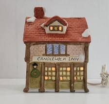 Porcelain Christmas Village Candlewick Inn Lighted House w/ Light M-5039 - £7.69 GBP