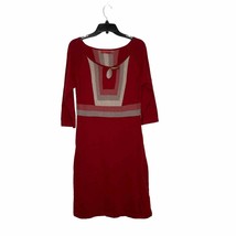 Prana Dress Size Small Red With Gray Tan Stripes Organic Cotton Women 3/... - $24.74
