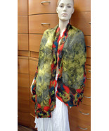 FELTED WOOL SILK SCARF MADE IN EUROPE UNIQUE SUMMER LONG HOLIDAY GIFT FO... - £126.41 GBP