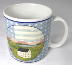 America the Beautiful Coffee Cup Mug Beaker Warren Kimble 1999 Sakura Farm House - £8.35 GBP