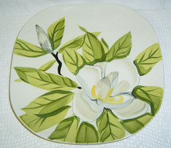 RED WING - 10½&quot; Hand Painted Dinner Plate with Magnolia - £11.80 GBP