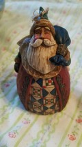 Santa Claus In A Beautiful Robe Carrying A Bag Of Toys 4&quot; Tall - $8.90