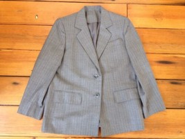 Bower Roebuck Super 130s Worsted Cashmere Gray Pinstripe Suit Jacket 38&quot; - £78.51 GBP