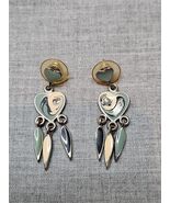 Silver Tone Blue Swirl Heart Multicolor Dangle Earrings, 1.25&#39;&#39; Length V... - $14.00 CAD