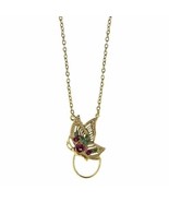 Gold Butterfly Badge Holder Necklace [Jewelry] - £15.07 GBP