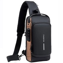 Men Travel Crossbody Bag Anti Theft USB Chargeable Computer Shoulder Che... - $33.99