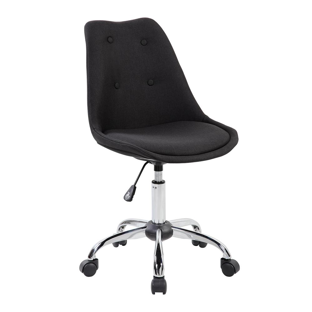 Armless Task Chair with Buttons - Black | Comfortable and Stylish