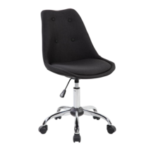 Armless Task Chair with Buttons - Black | Comfortable and Stylish - $115.99