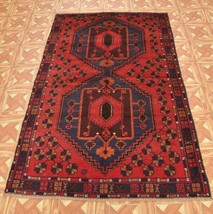 Afghan Nomad tribal Baluch 4&#39; x 6&#39; Hand Woven Rug Geometric Pattern - £143.42 GBP