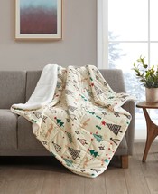 Premier Comfort Holiday Printed Velvet to Sherpa Throw 50X60&quot;-Trees T4103791 - £29.24 GBP