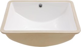 The Kichae 18&quot; X 14&quot; Vanity Sink Is A Modern White Rectangular Undermount Sink - £91.98 GBP