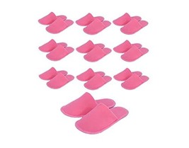 Chochili Pink 10 Pairs Fabric Packed Disposable Color Hotel Slippers for... - £13.94 GBP