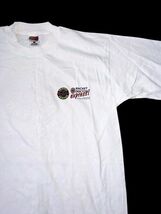 Vintage 1997 Burbank Tennis Center Racket Doctor Tee White USA Fruit of the Loom image 2