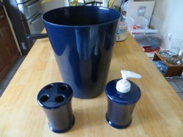 3pc. Ceramic Bath Accessories with Matching Wastebasket - $17.81