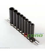 9pc 1/4&quot; DRIVE DEEP WELL AIR IMPACT SOCKET SET SAE W/STORAGE RAKE - €13,60 EUR