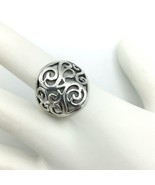 SCROLL open work sterling silver ring - size 6.75 solid 925 ornate swirl... - £19.81 GBP