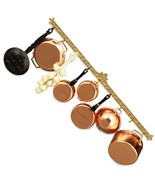 Wall Rack w Copper Pots &amp; Pans 1.478/0 Reutter Dollhouse Miniature - $68.48